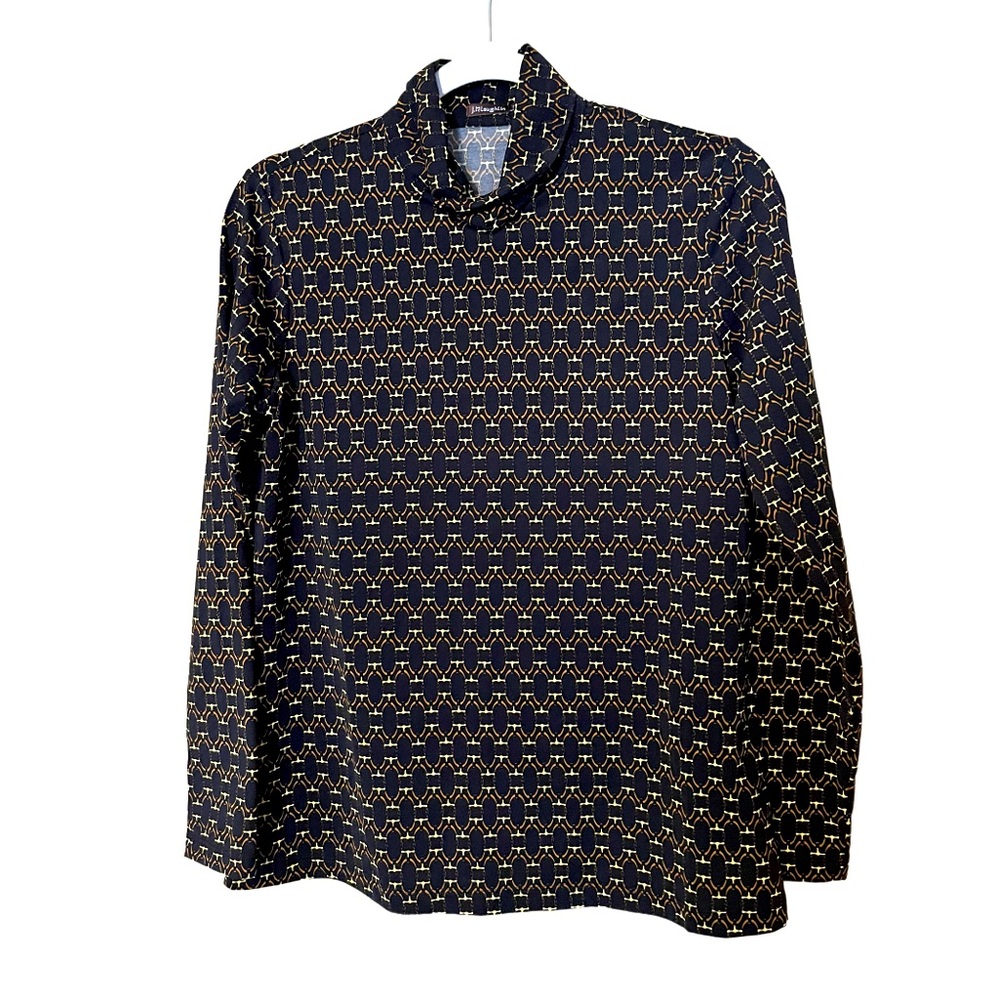 J Mclaughlin Geometric Patterned Turtleneck Top - image 1